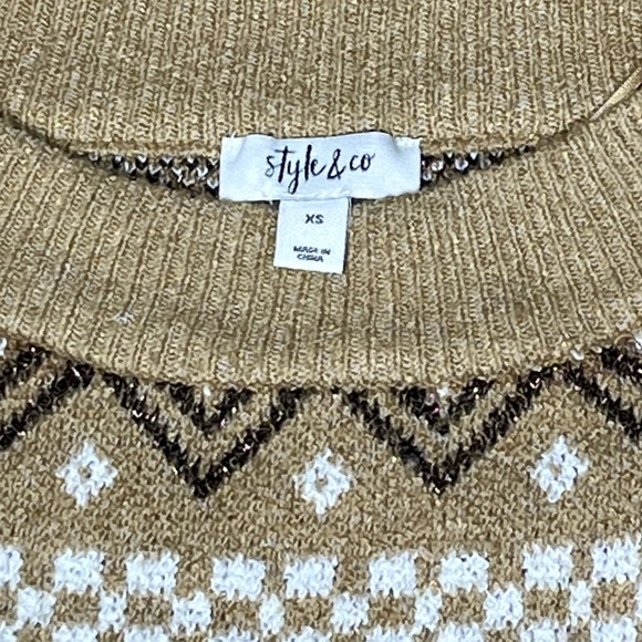 Style & Co. Fair Isle Crewneck Pullover Sweater Cozy Winter Fashion Oversized - Picture 4 of 5